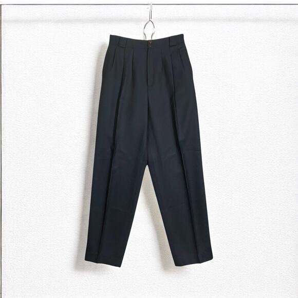 Giorgio Sant'Angelo Pants - Giorgio Sant'Angelo Women's Navy Hi-Rise 100% Wool 29.5" Inseam Pants SZ 10 VTG